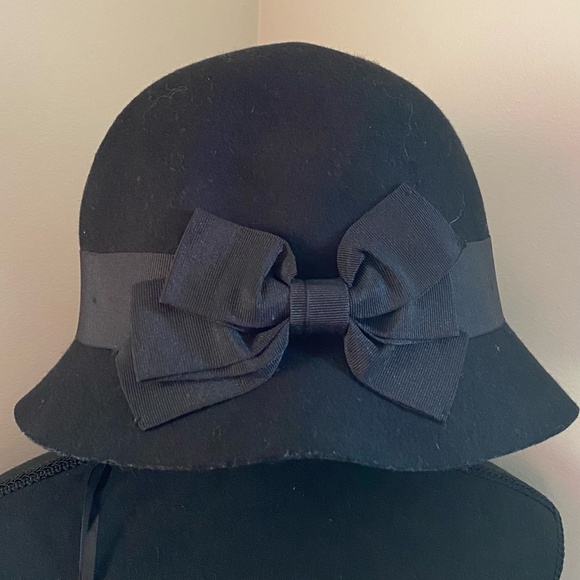 San Diego Hat Co.-Womens Wool Elegant Feminine Black Bow Evening Hat - Picture 6 of 13
